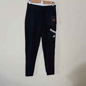 New Balance Men's Black Joggers with White Accents